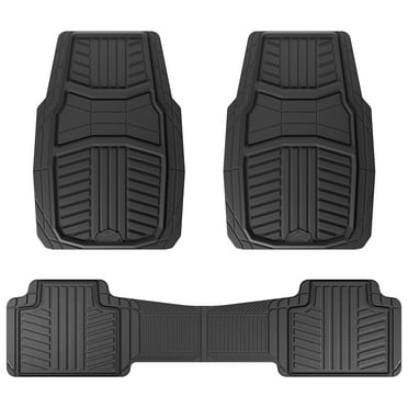 Armor All 3-Piece Black Full Coverage Floor Mats with Reinforced Heel Pad & Anti-Slip Cleats