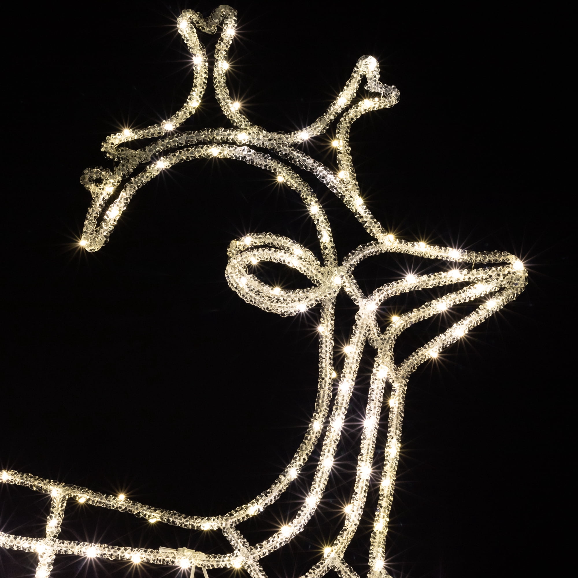 LED Lighted Icy Reindeer Christmas Yard Decoration - 35.75" Silver Wire - Warm White