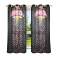 thumbnail image 6 of Yayeee Window Curtains Light Filtering 63"x42" Grommet Panel Pair Home Living Room Decor, UFO with Hearts Pattern, 6 of 7