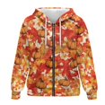 thumbnail image 4 of FOR U DESIGNS Thanksgiving Oversized Zip Up Hoodie for Womens Long Cardigan Comfortable Hooded Size XS Ladies Zipper Maple Leaf Hoodies with Pockets and Drawstring Fall, 4 of 7