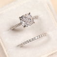 thumbnail image 5 of Silver & Stone Jewels 2 Ct Cushion Cubic Zirconia Bridal Set Engagement Ring 14k White Gold Plated, 5 of 5