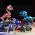 thumbnail image 6 of 3D Metal Puzzle for Adults & Teens, 126PCS DIY Mechanical Dinosaur Q Version Model Kit, Creative Desktop Ornament Steampunk Model(Blue), 6 of 7