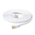 thumbnail image 1 of TFixol Cat 7 Ethernet Cable 32AWG Oxygen-free Copper 10Gbps High Speed 600Mhz Bandwidth Flat Internet Network LAN Patch Cord, White 25m, 1 of 5