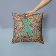 thumbnail image 2 of Letter X Retro Tribal Alphabet Initial Fabric Decorative Pillow, 2 of 4