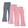 thumbnail image 2 of Mifsaly 3 Pack Girls Flare Leggings Kids High Waist Tummy Control Bootcut Yoga Pants Soft Stretch Athletic Workout Bell Bottom Pant, 2 of 9