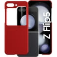 thumbnail image 2 of Case for Samsung Galaxy Z Flip 5 (2023) with Cover Screen Protector, Thin Hard PC Phone Case for Galaxy Z Flip5 - Red+Glass, 2 of 13