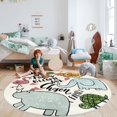 thumbnail image 4 of Soft Plush Animal Round Area Rug - Non-Slip Kids Play Mat for Bedroom, Living Room, Nursery - Childrens Carpet, 4 of 4