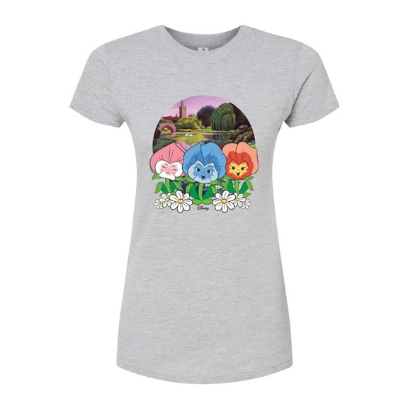Disney - Alice In Wonderland - Flower Row - Juniors Fitted Graphic T-Shirt