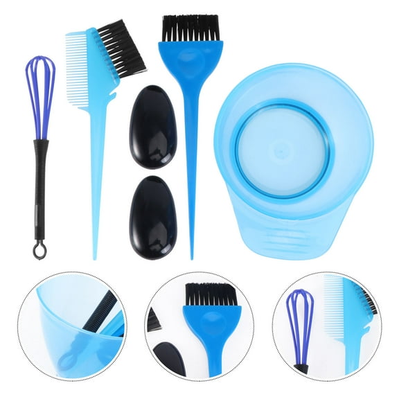 UPKOCH Hair Dye Brush Hair Highlighting Kit Blue for Home Use 5Pcs