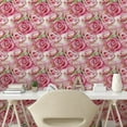 thumbnail image 2 of Ambesonne, Watercolor Floral Peel & Stick Wallpaper for Home, Greenery Leaves, 13"x72", Rose Pistachio Green, 2 of 5