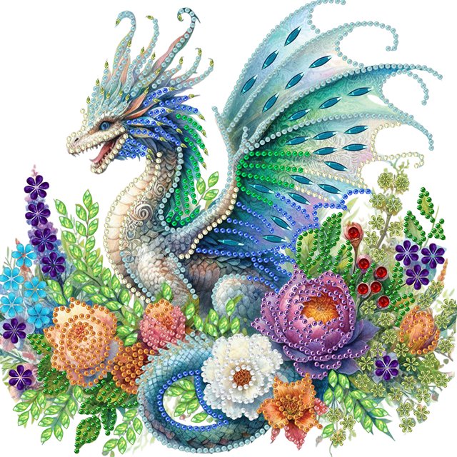 (YXC822) Resina Diamante Con Forma Especial Serie Animal Dragón Diamante Parcial 30*30CM