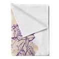 thumbnail image 2 of Zodiac Sagittarius Soft Flannel Fleece Blanket, Roses and Long Haired Centaur Archer on Stained Grunge Background, Cozy Plush for Indoor and Outdoor Use, 50" x 70", Beige and Purple, by Ambesonne, 2 of 5