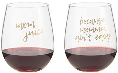 Christmas WG32 Mothers Day Mom Gifts Engraved Mommin Aint Easy Wine Glass With Stem Gift for Her