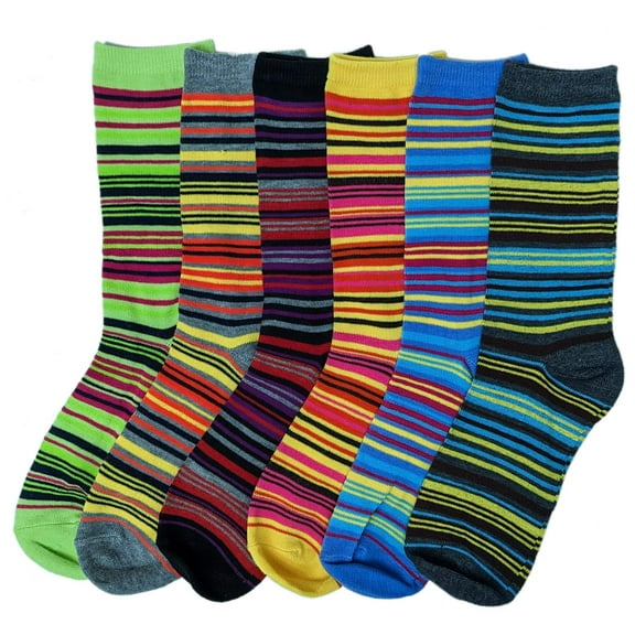Colorful Stripes Crew Length Unisex Fashion Socks