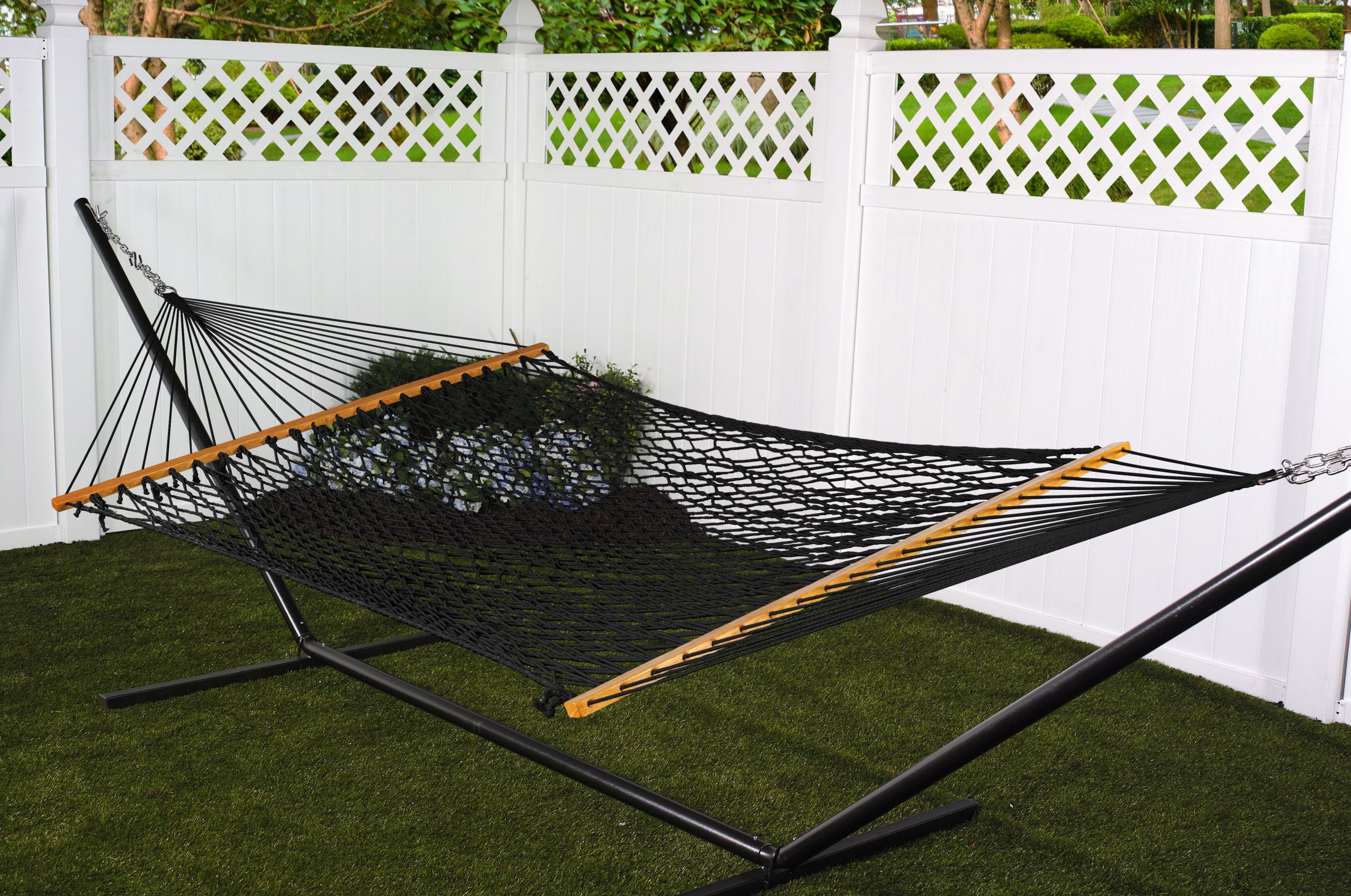 PerfectPatio Hammock Classic cotton rope Natural Canvas White