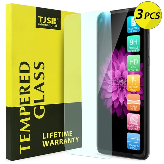 [3-Pack] TJS Compatible for Motorola Moto G Power (2020) [Screen Coverage][Tempered Glass] Case Friendly Screen Protector Anti-Fingerprint, Bubble Free, Anti-Scratch, Shatterproof (Clear)