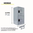 thumbnail image 3 of Locker Casillero Multiusos Alvek 2 Puertas con Ventilación Color Gris — Sistema para Candado, 3 of 4