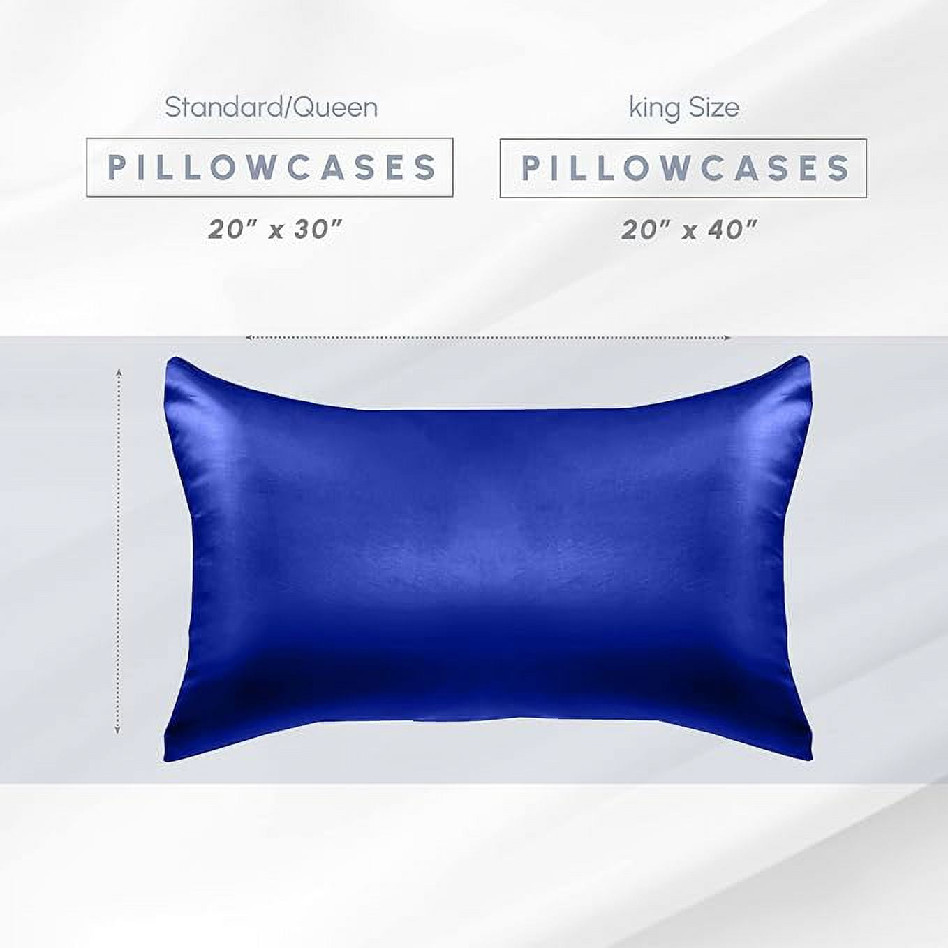 Cooling Viscose Satin Pillowcase 6-Pack Set with Hidden Zipper Closure, Standard/Queen, Royal Blue