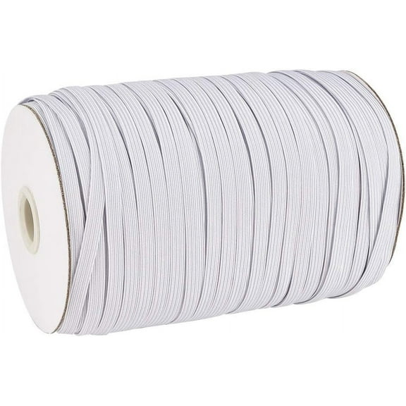 100 Yards Flat Elastic Band 3/8 Inch White Elastic Rope Cord Heavy Stretch Knit Elastic with Spool for Sewing Craft DIY Jewelry Making