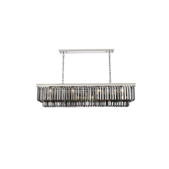 Urban Classic Sydney 12-Light Metal Royal Cut Chandelier - Nickel Finish