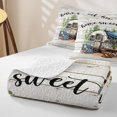 thumbnail image 4 of Erosebridal Watercolor Camper Twin Quilt Set for Boys Men, Pine Tree Wooden Plank Twin Coverlet Set, Gray Green, 2pcs, 4 of 7