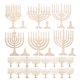 thumbnail image 1 of 24 piezas Hanukkah Diy portavelas de madera piezas cortadas sin terminar suministros de decoración de fiesta para la creatividad personal ideal para la decoración del hogar, 1 of 8