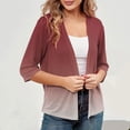 thumbnail image 6 of Womens Half Sleeve Open Front Cardigan Summer Shrugs Print Outerwear Casual Fashionable Vacation Cardigans, 6 of 6