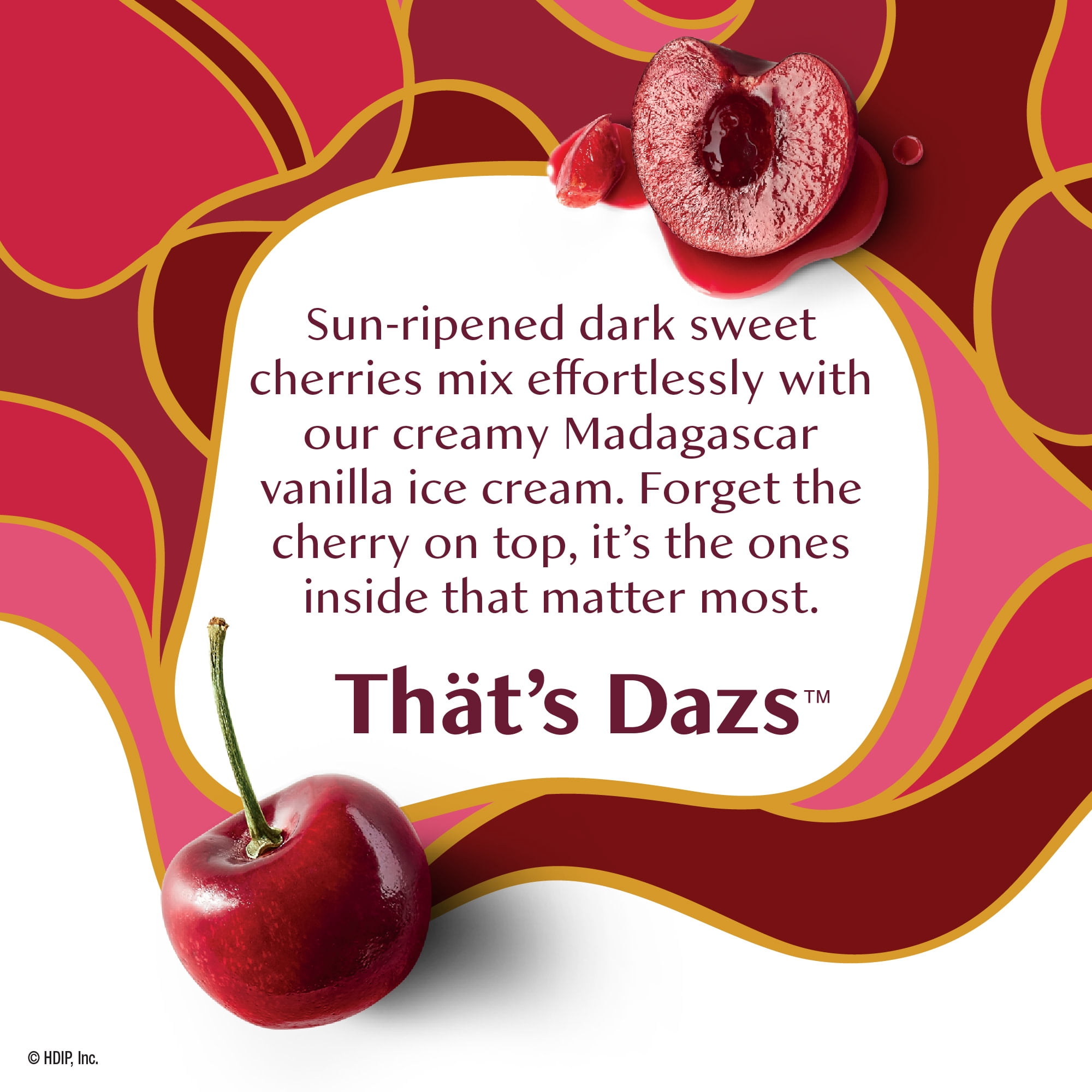 Haagen Dazs Cherry Vanilla Ice Cream, Gluten Free, Kosher, 14 oz