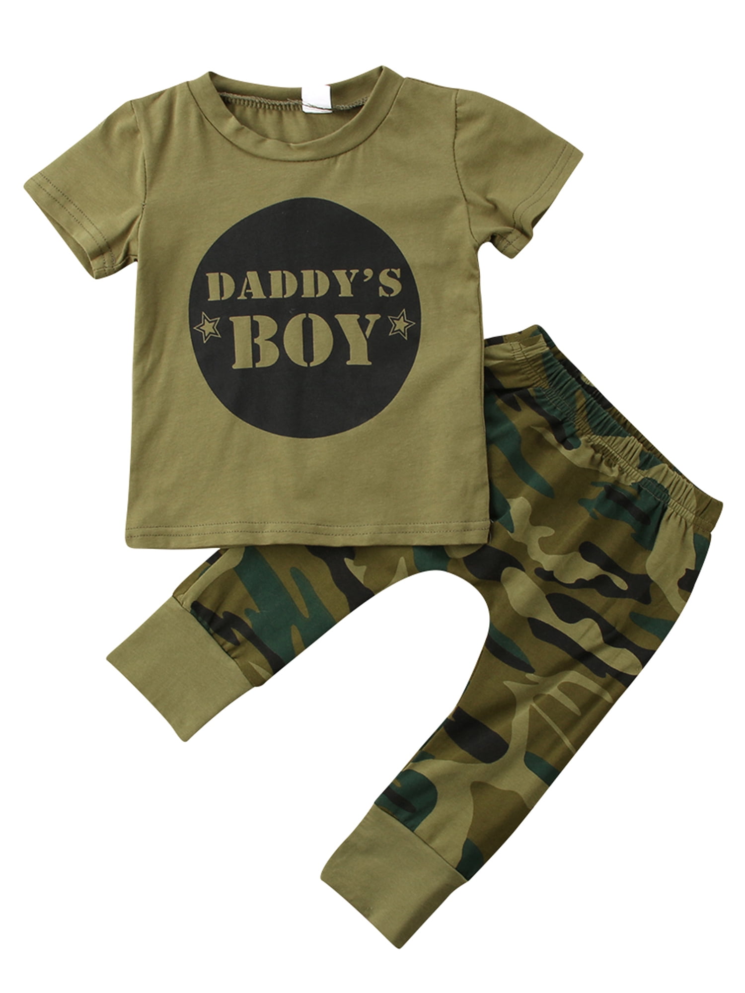 Newborn Baby Boys Girls Clothes Outfits Camouflage 0-3 Months Daddy's Boy 