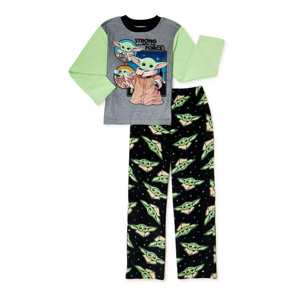 Star Wars Baby Yoda 2 PC Long Sleeve Pajama Set Fleece Pants Boy Size 8