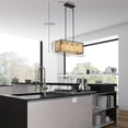 thumbnail image 4 of Farmhouse Boho Flush Mounted Wood Bead Chandelier Hanging Pendant Light Fixture, 4 of 12