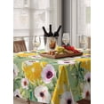 thumbnail image 6 of Summer Lemon Table Cloth, Waterproof Tablecloth for Rectangle Tables, Watercolor Flowers Fruits Leaf Green Reusable Washable Fabric Table Cover for Restaurant Kitchen Dining Tables 52"x70", 6 of 9