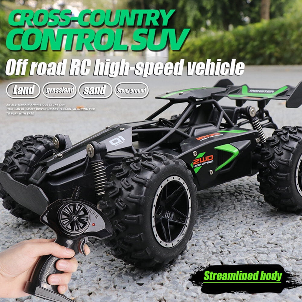 1:18 RC Cars,2.4Ghz 4WD Remote Control Car,20+KM/H High Speed Stunt Vehicle Model,Off-Road Sensing Racing Car,2 Batteries,Truck Toy for Kids
