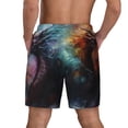 thumbnail image 2 of Lsque Mens Swim Trunks Colorful Ink Style Dragon Pattern - Bathing Suit Compression Liner - Beach Swim Shorts Swimwear - (S-3XL) - Stretch Quick Dry -3X-Large, 2 of 9