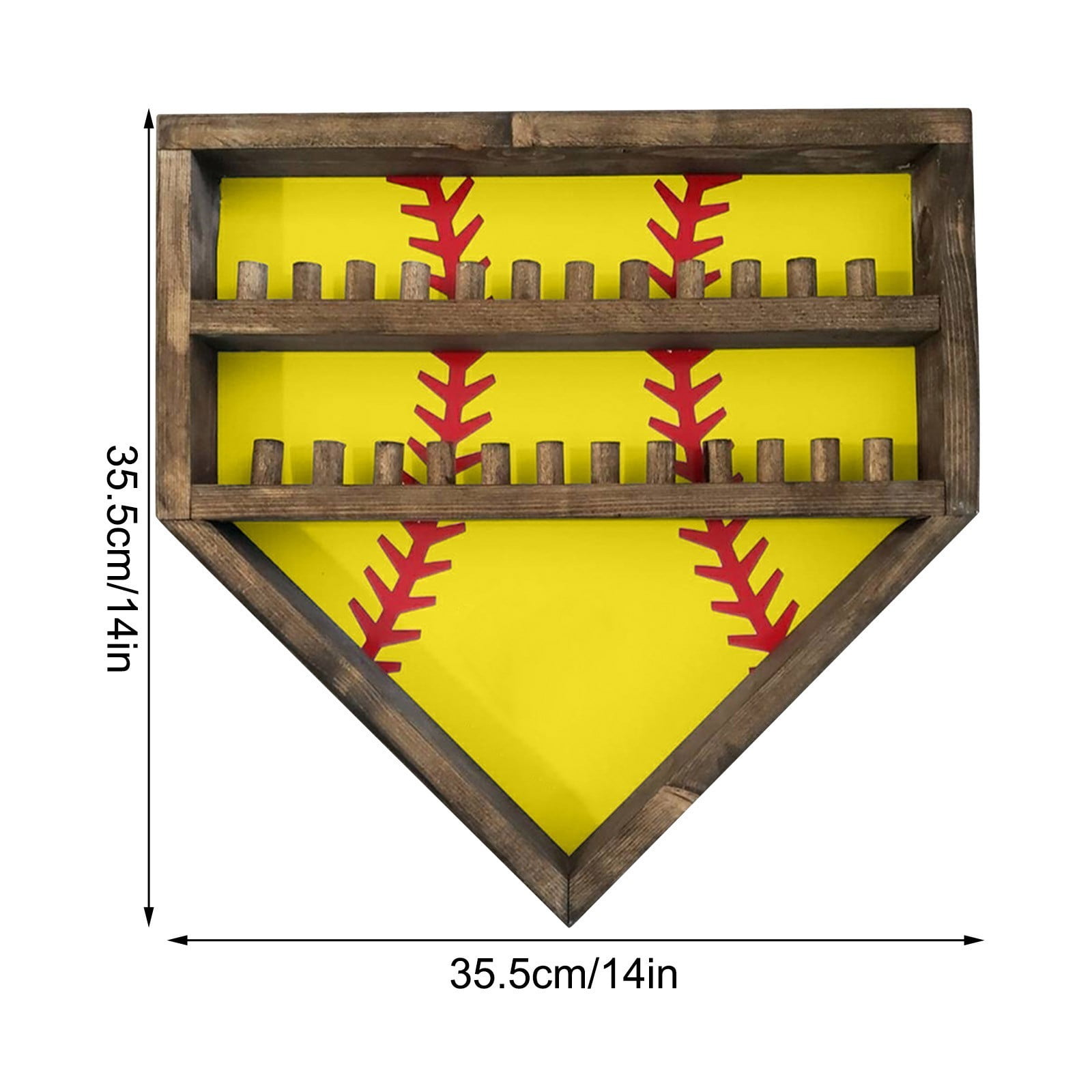 Baseball Home Plate Championship Ring Display – 24-Slot Wall Mounted Medal Holder – Sports Memorabilia Organizer | Personalized Man Cave Baseball Decor (Rings & Medals Not Included)