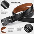 thumbnail image 5 of Men's Automatic Ratchet Belt, 1.38" Wide PU Leather Dress Belt, No-Hole Adjustable Business Belt for Jeans and Dress Pants, Black Brown White - TRISJEM, 5 of 9