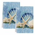 thumbnail image 2 of Blue Coastal Starfish Kitchen Towels Set of 2, Vintage Grey Nautical Coral Summer Absorbent Dish Towels for Kitchen, Microfiber Hand Towel, Quick Drying Tea Towel for Cleaning Decorative Dishcloths, 2 of 7