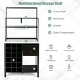 thumbnail image 6 of Gymax Kitchen Bakers Rack Freestanding Wine Rack Table w/ Glass Holder & Drawer Black, 6 of 9