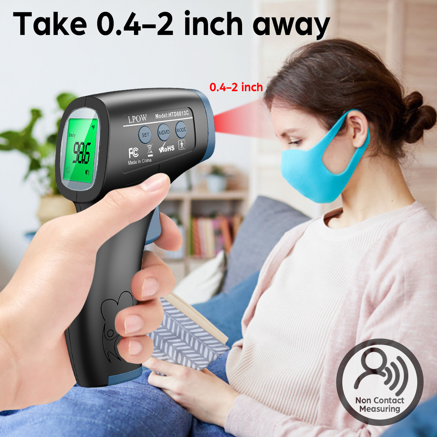LPOW Infrared Digital Forehead Thermometer, 1-Second Reading photo 8