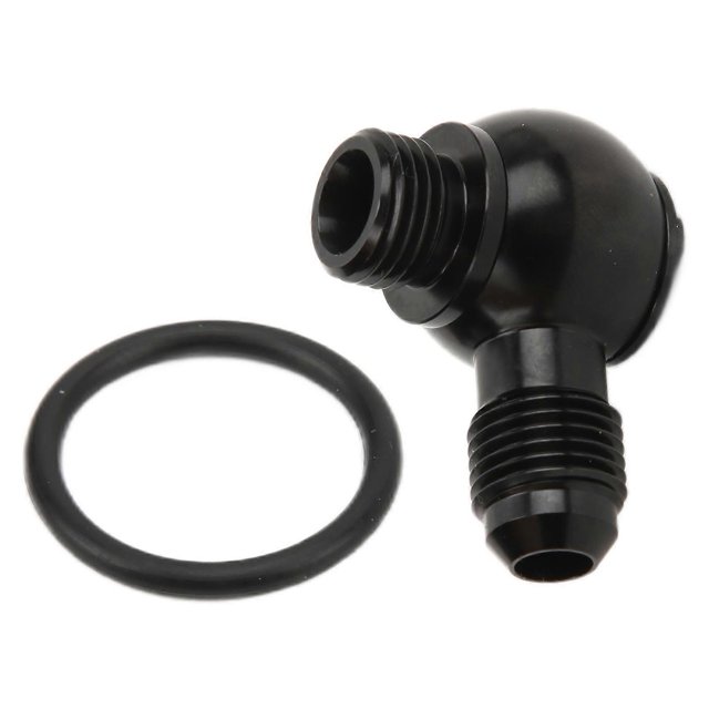 AN?6 Banjo Adapter to ORB?6 9/16 UNF Bolt Aluminium Low Height Precise Black Car Accessory