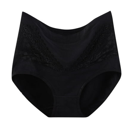 Diufon Women s Underwear Cotton High Waist Full Coverage Plus Size Briefs Breathable Soft Solid Color Panties