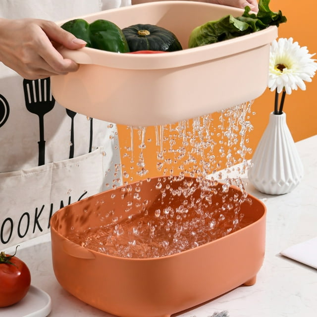 Aparatos de cocina, cesta multifuncional, nuevo recipiente para limpiar frutas con colador, fregadero de cocina, recogedor de alimentos, escurridor, enjuagadora de frutas, filtro para lavar verduras,