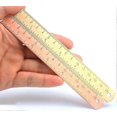thumbnail image 2 of Vintage Brass Handy Straight Ruler Metal Copper Bookmark with cm Inch Dual Scale(Copper), 2 of 4