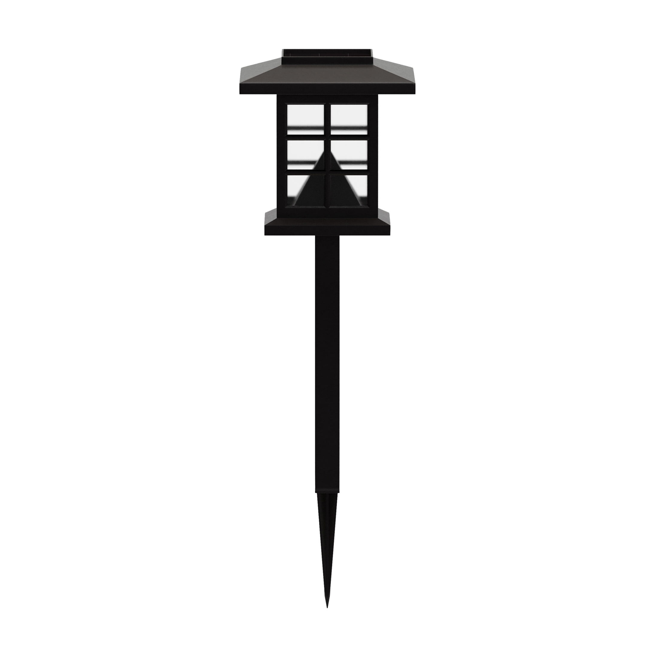 Emma + Oliver 8 Pack Brown Lantern Solar LED Outdoor Lights, Solar Powered Weatherproof Landscape Lighting for Pathway, Garden, Driveway & Yard