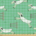 thumbnail image 2 of Ambesonne Sheep Fabric by the Yard Upholstery, Fluffy Animal over a Fence, 1 Yard, Sea Green Taupe Grey, 2 of 5