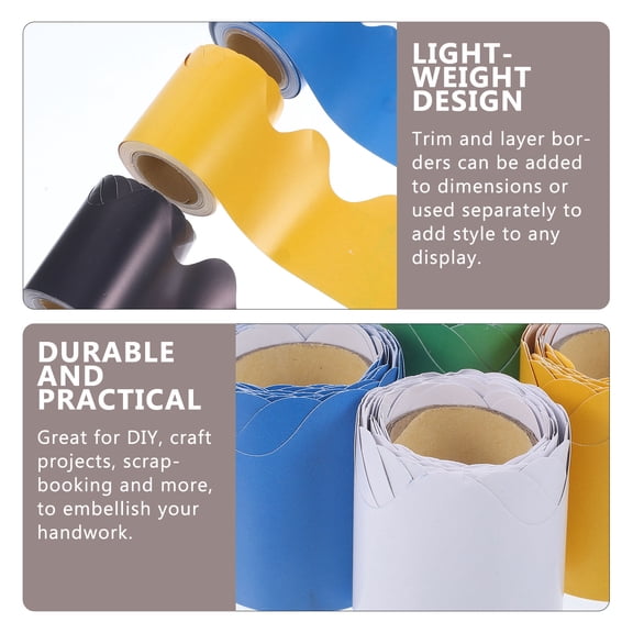 6 Rolls of Classroom Bulletin Board Borders Decorative Border Decors Wave Border Trims