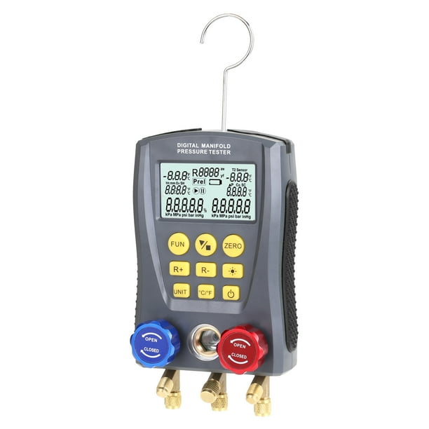 Anself Pressure Gauge Refrigeration Digital Pressure Manifold Tester