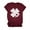Burgundy, variant on Women Short Sleeve Saint Patricks Day T-Shirt Shamrock Heart Graphics Tees Top
