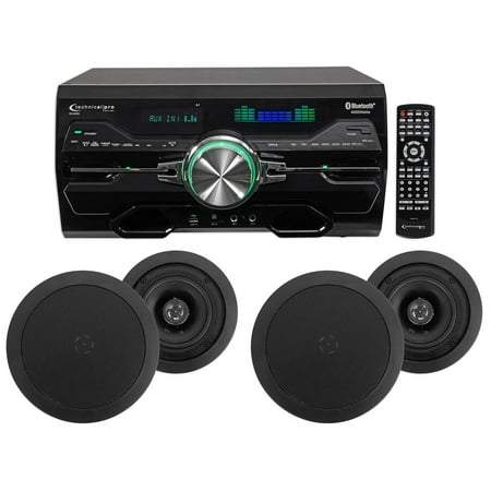 DV4000 4000w Bluetooth Home Theater DVD Receiver+4) 5.25 Black Ceiling Speakers