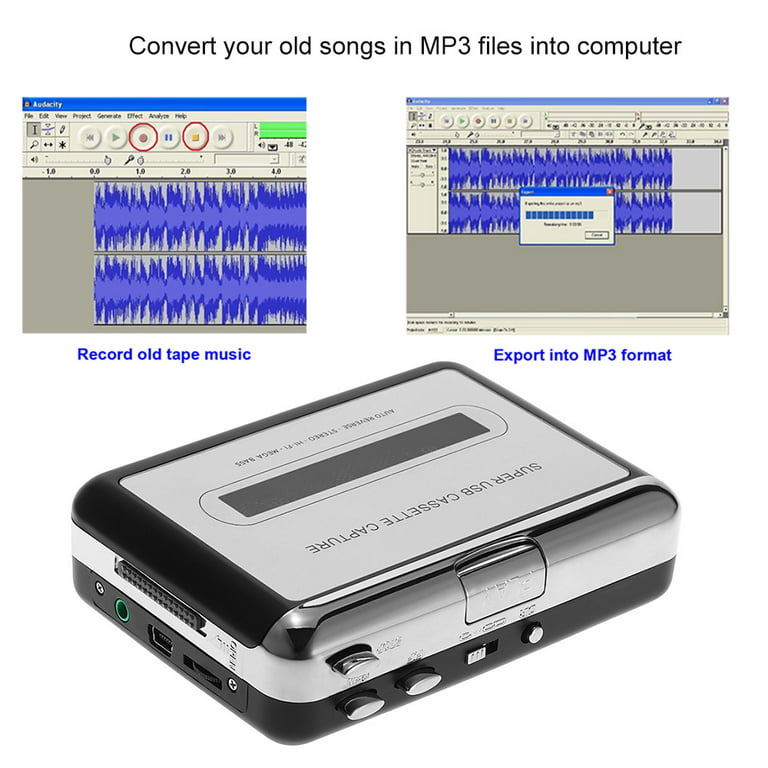 Walkman Cassette Player,Retro Cassettes Tape to MP3 CD Converter, Portable  USB Casete Capture Stereo Audio Music Player Compatible with Laptop/PC